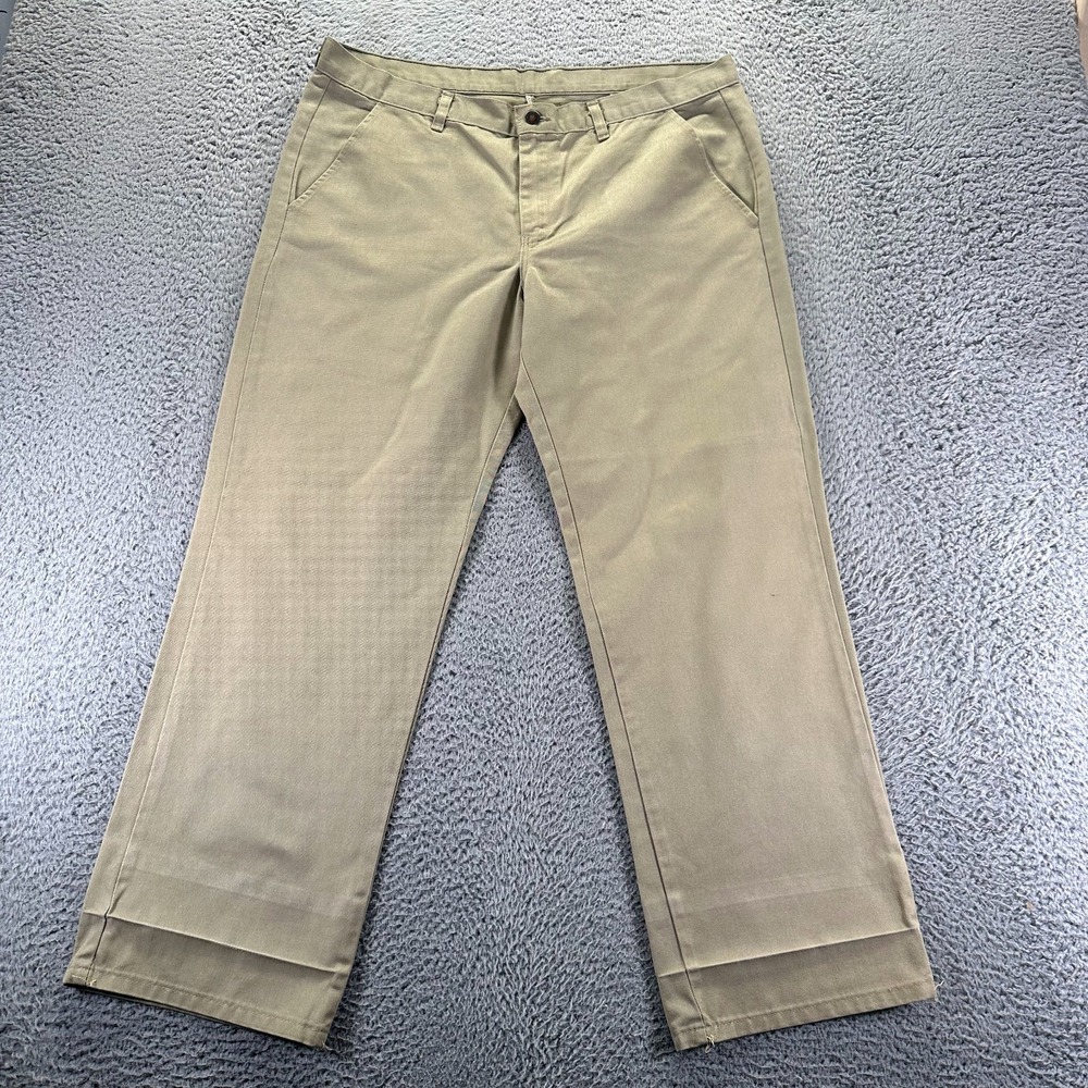 Dickies Pant Men's 36x30 Brown Cotton Khakis Straight Leg Baggy Workwear Utility